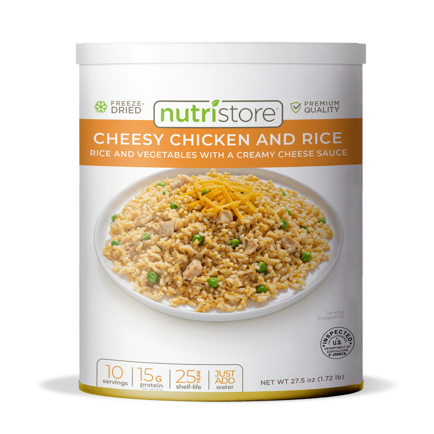 Nutristore Freeze Dried Cheesy Chicken and Rice Can