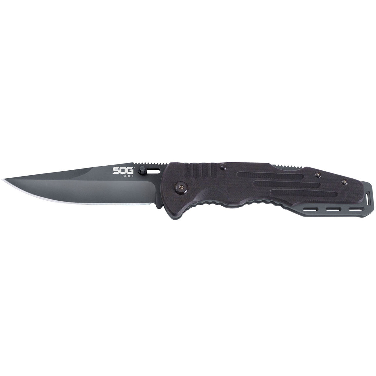 SOG Salute Tactical Folding Knife - Black Oxide