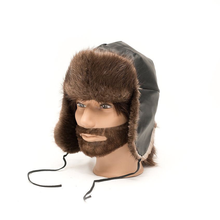 Beaver Fur Hat/ Leather Top
