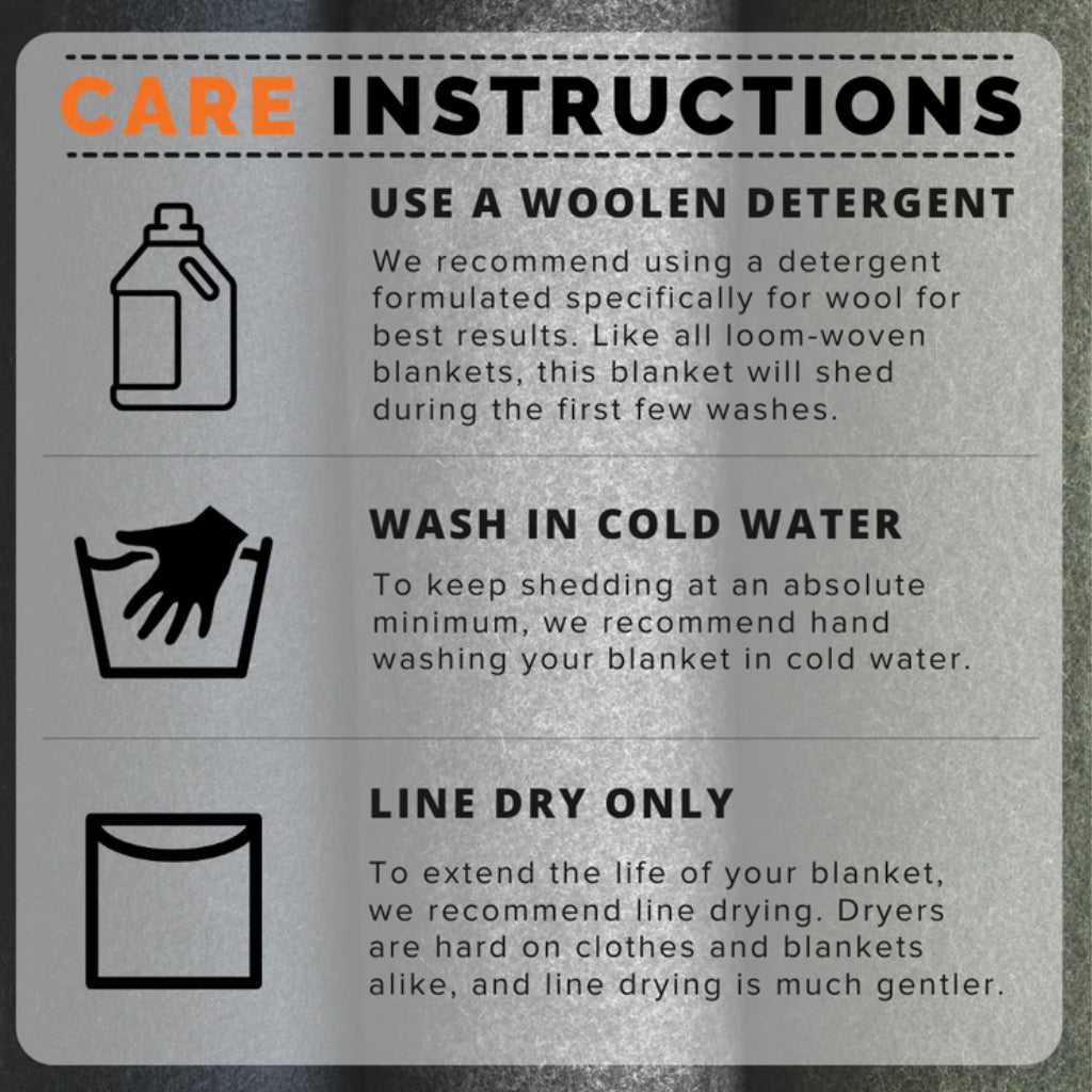Heavy-duty Arcturus wool blanket care instructions