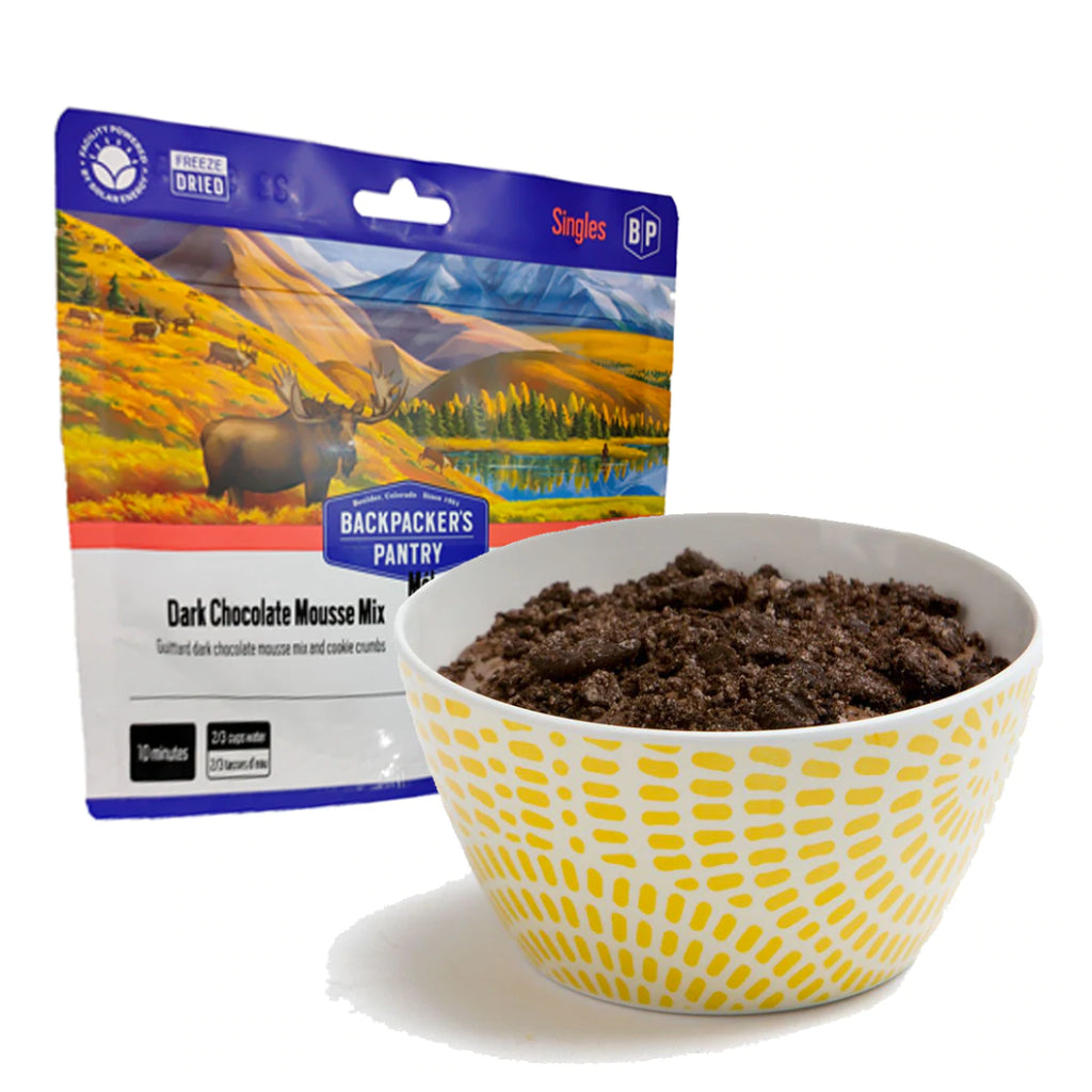 Backpackers Pantry dark chocolate mousse mix pouch