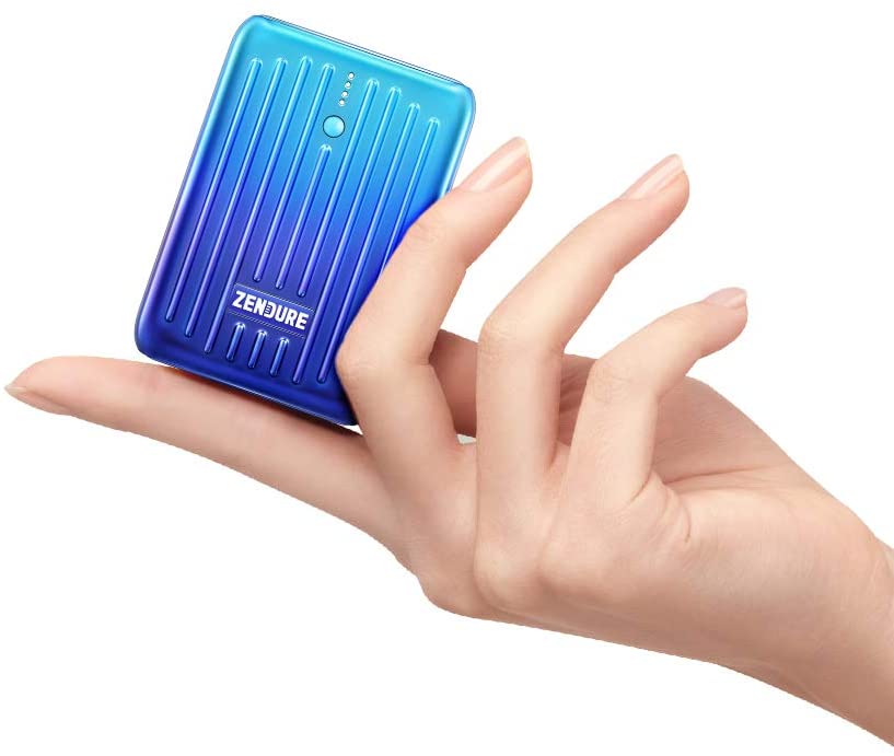 Blue Zendure SuperMini in Female Hand