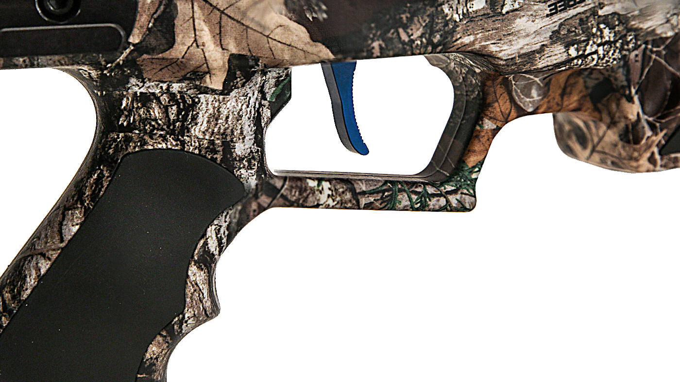zoomed in trigger of the assassin 420 TD crossbow