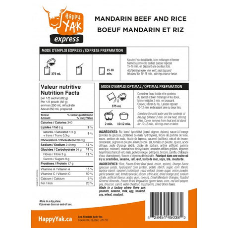 Freeze Dried Mandarin Beef and Rice