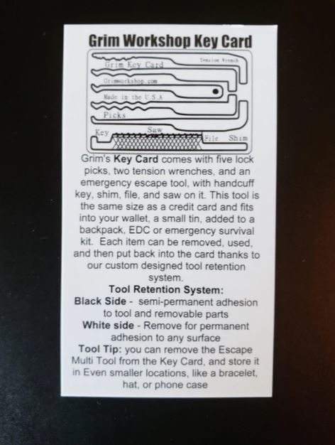 Grim Workshop Survival Key Card Lock Pick Set