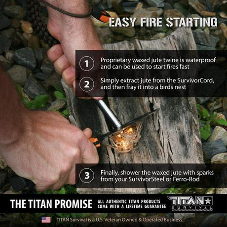 TITAN SurvivorCord (FOREST CAMO) | 100 Feet | Patented Military Type III 550
