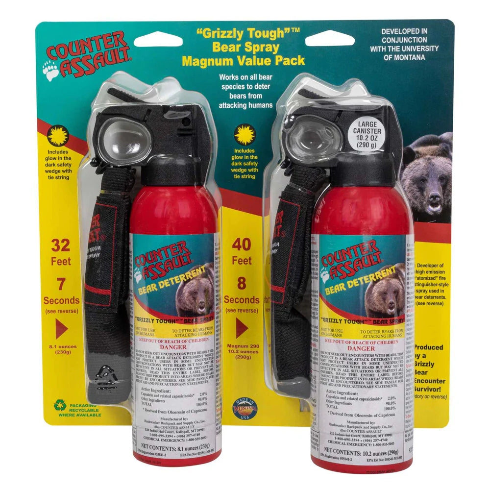 Counter Assault 8.1 Oz / 10.2 Oz Bear Spray Combo Pack