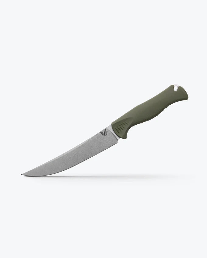 Benchmade Meatcrafter | Dark Olive Santoprene | 6" Trailing Point (15500-04)