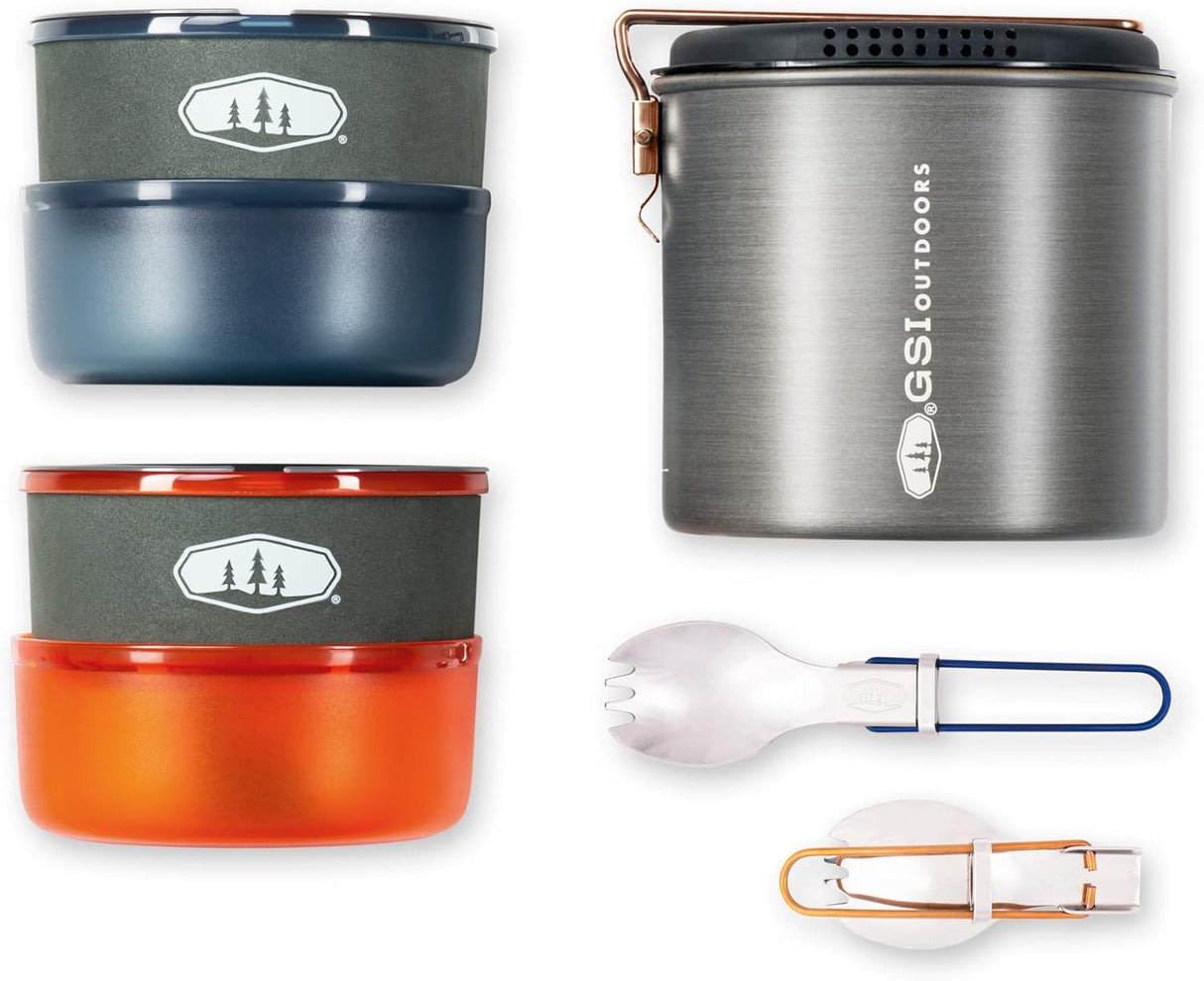 GSI Halulite Dualist, 2-Person Ultralight Backpacking Cooking & Eating Set