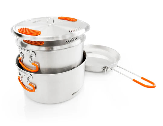 GSI Glacier Stainless Base Camper Cookware Set