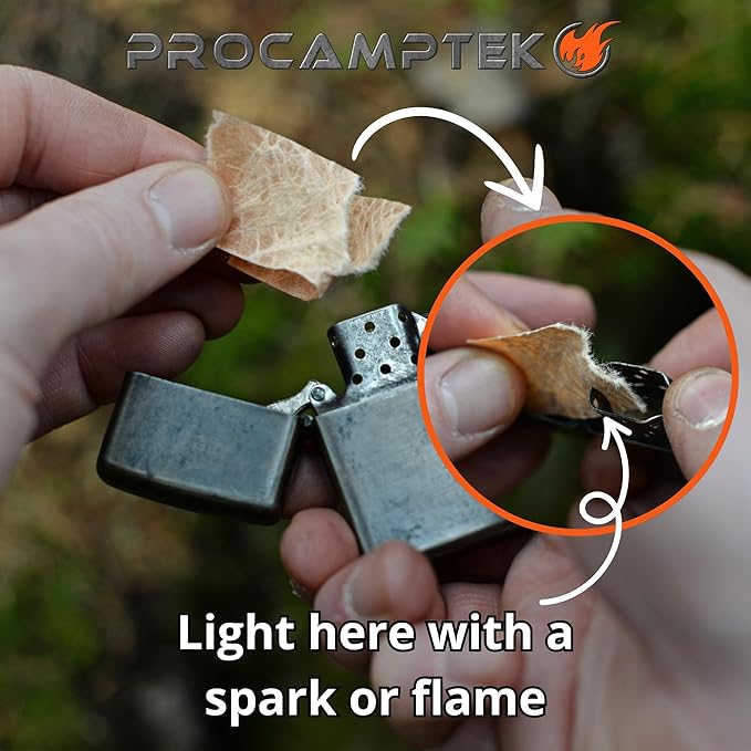 Procamptek Fire Strip Roll | 50-Foot Wax-Infused Fire Starter