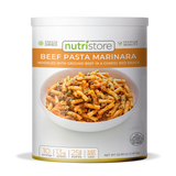 can of Nutristore freeze dried beef pasta marinara