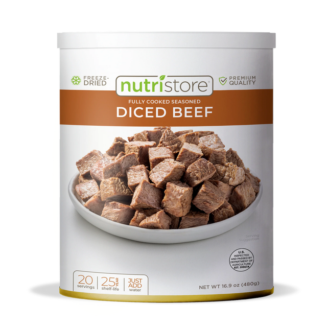 Nutristore Freeze Dried Diced Beef #10 Can