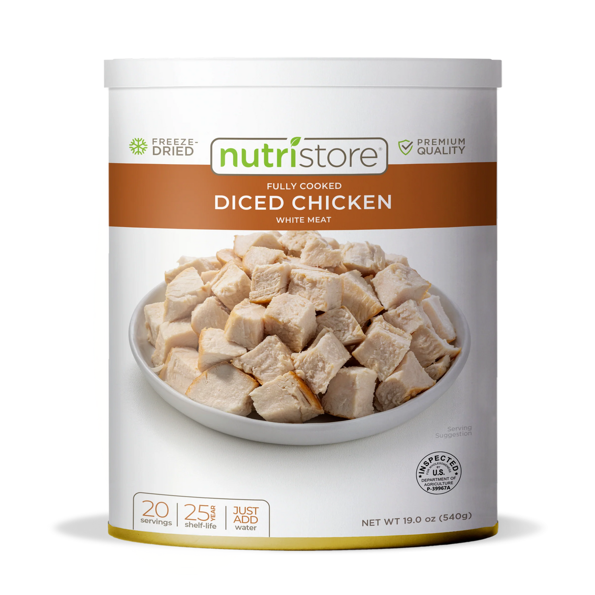 Nutristore Freeze Dried Diced Chicken #10 Can