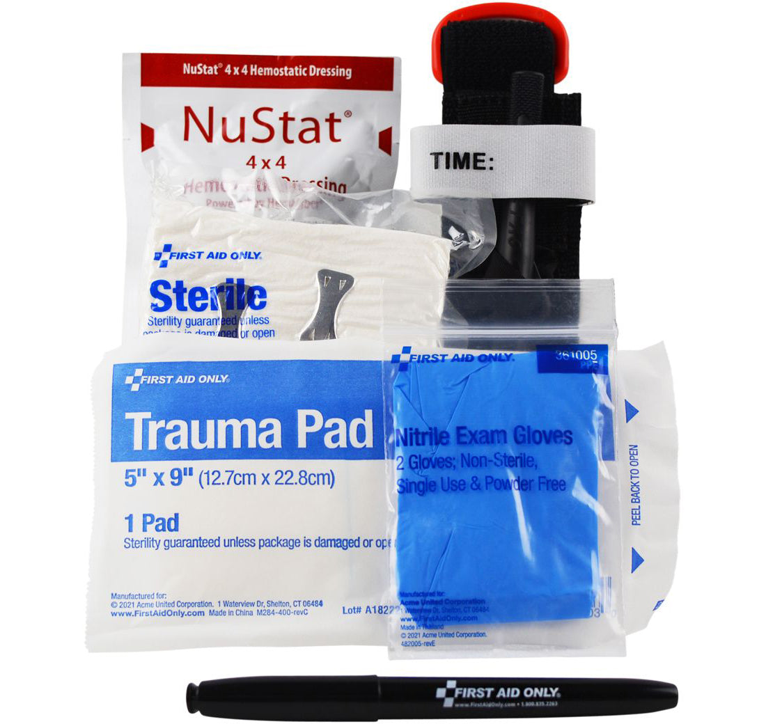 First Aid Only Right Response Critical Essentials Bleeding Control Kit for Limb & Torso Wounds