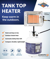 Flame King 13,000 BTU Propane Tank Top Heater