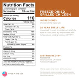 Nutristore Freeze Dried Grilled Chicken Nutrition Facts