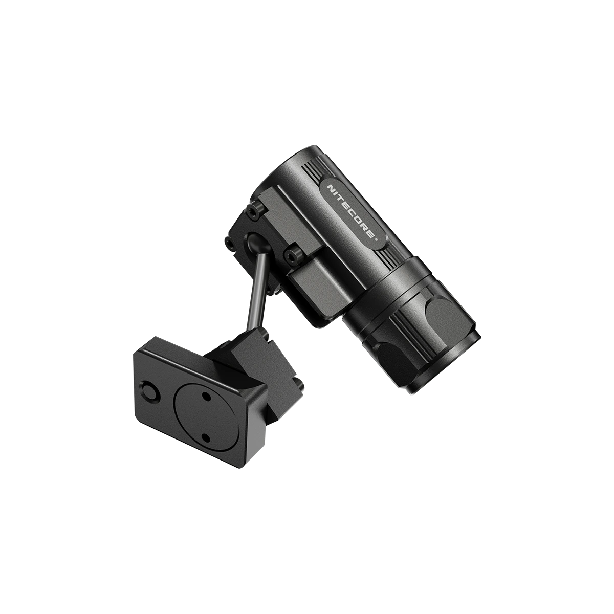 Nitecore HM01 angled to showcase its mounting system