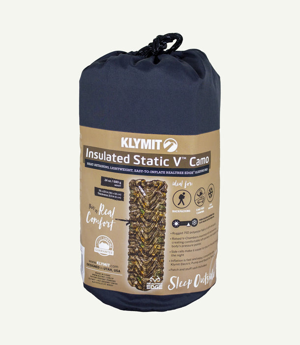 Klymit Insulated Static V Sleeping Pad Realtree Edge Camo