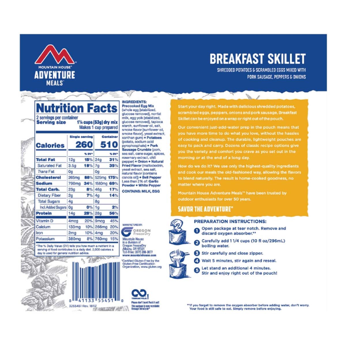 Mountain House Freeze Dried Breakfast Skillet