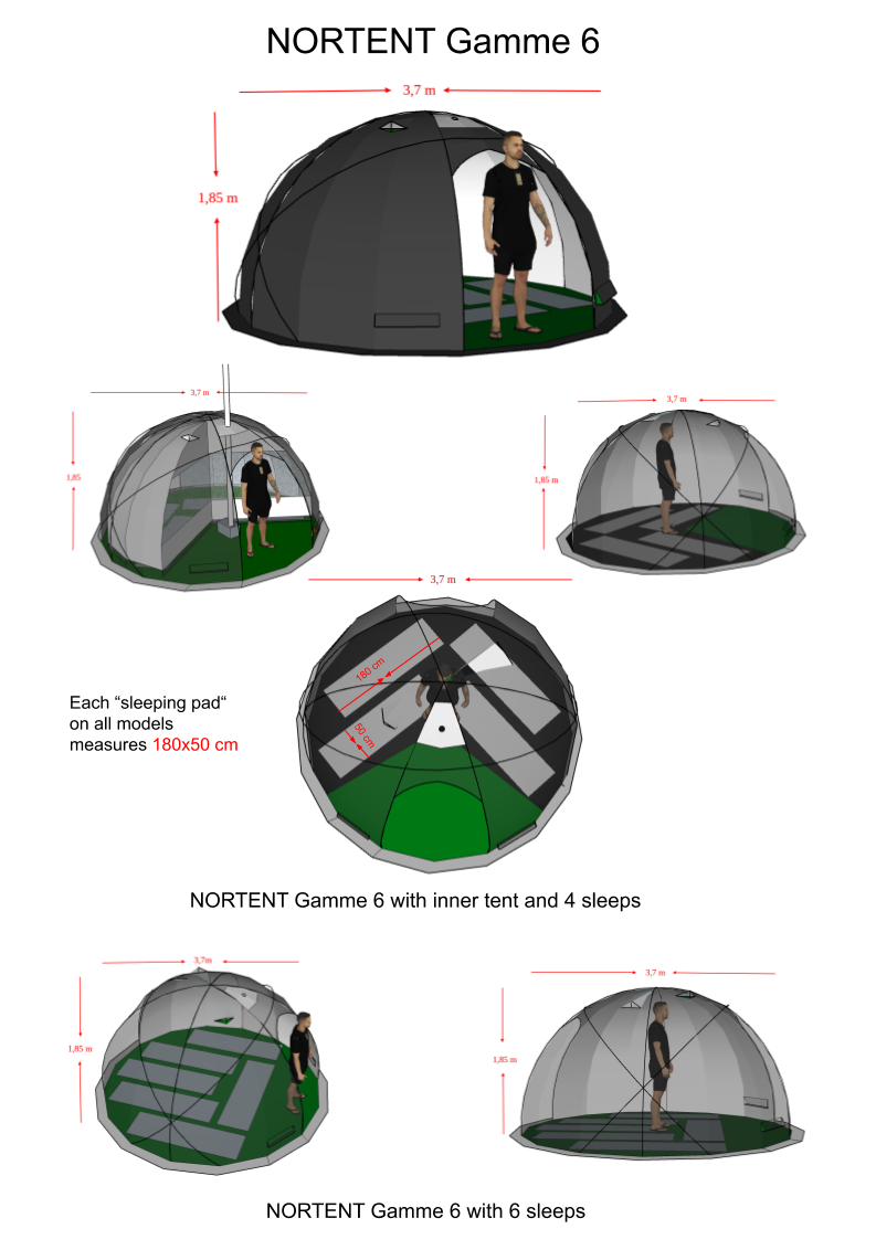 NorTent Gamme 6 - Winter Hot Tent for 6 People- PolyCotton Heavy