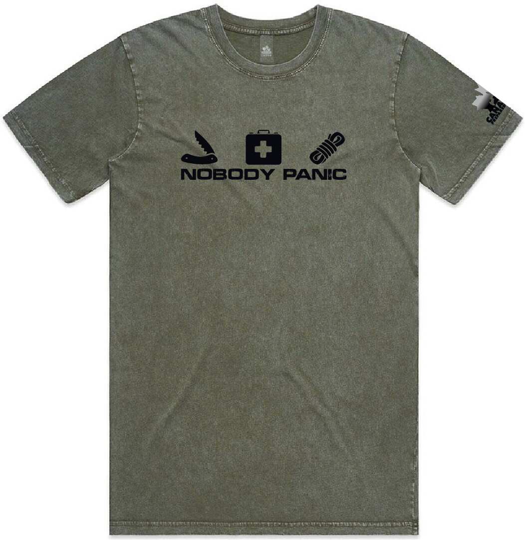 Men's "Nobody Panic" T-Shirt | Stone Wash