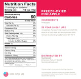 Nutristore Freeze Dried Pineapple Nutrition Facts