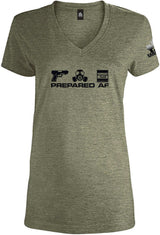 Women's Olive Prepared AF V-Neck T-Shirt