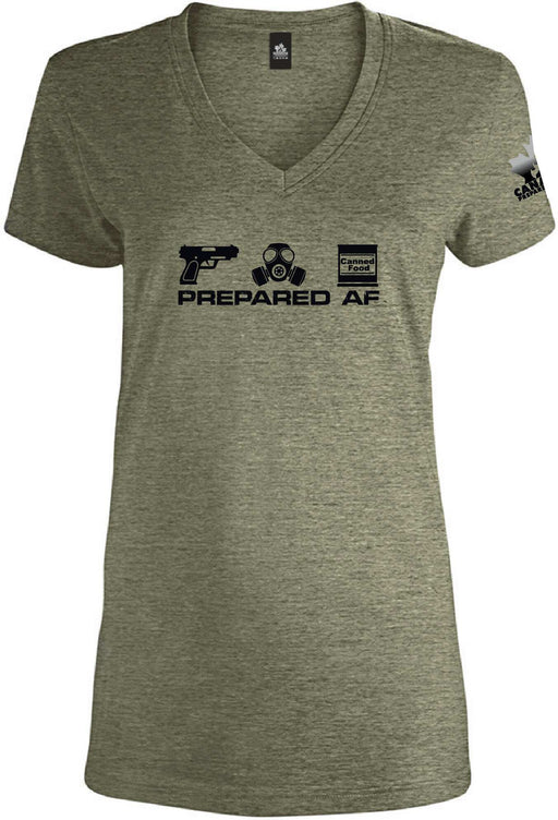 Women's Prepared AF V-Neck T-Shirt | Canadian Preparedness