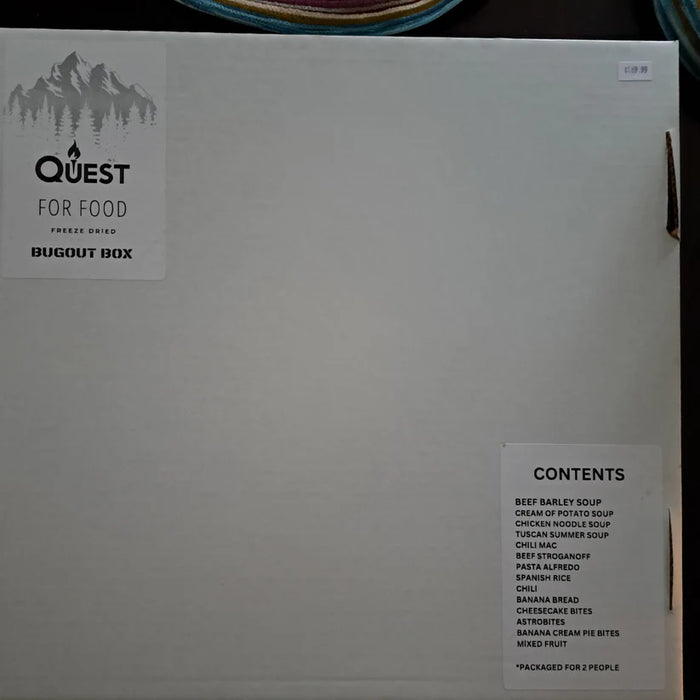 (NEW!) Quest for Food "Bugout Box" Kit (7-Day Food Supply for 2 people)