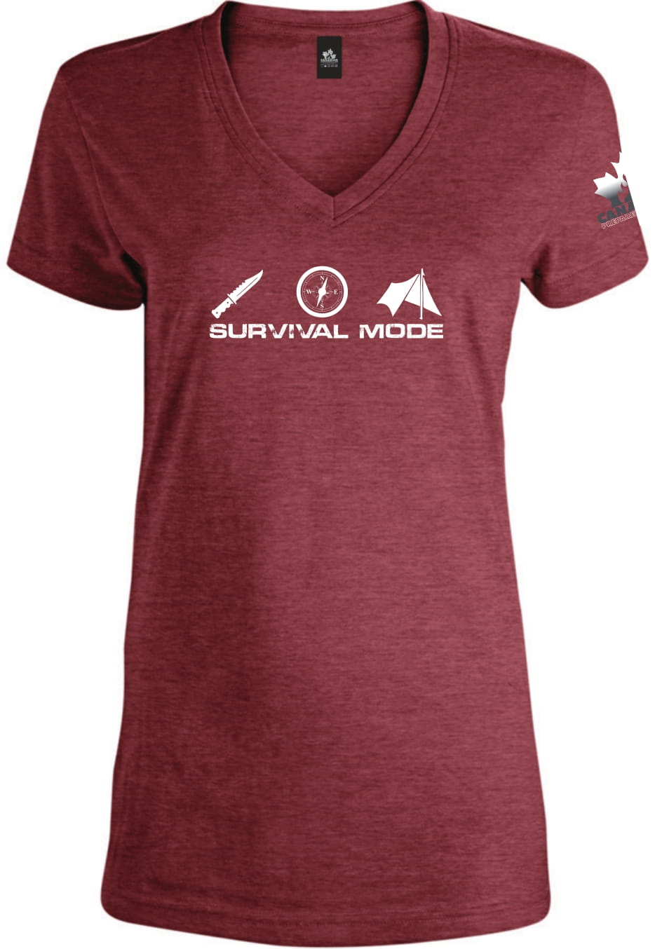 Women's Survival Mode  V-Neck T-Shirt | Canadian Preparedness