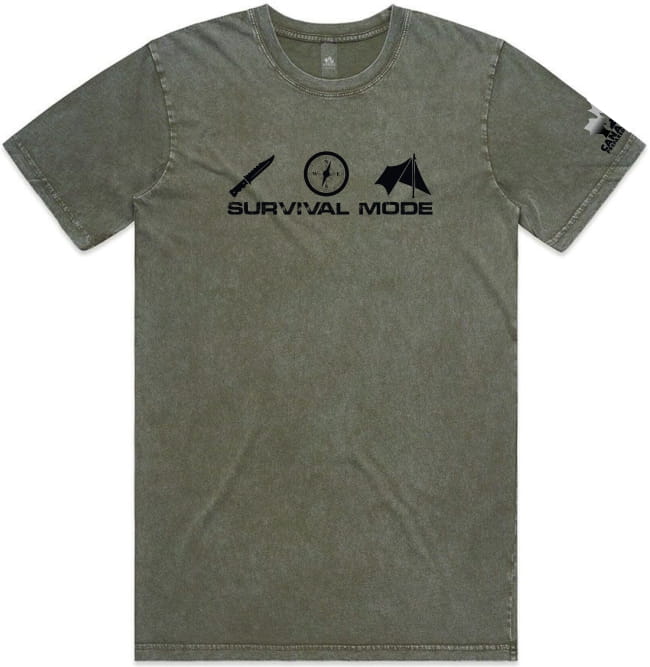 Men's Survival Mode T-Shirt | Stone Wash | Canadian Preparedness