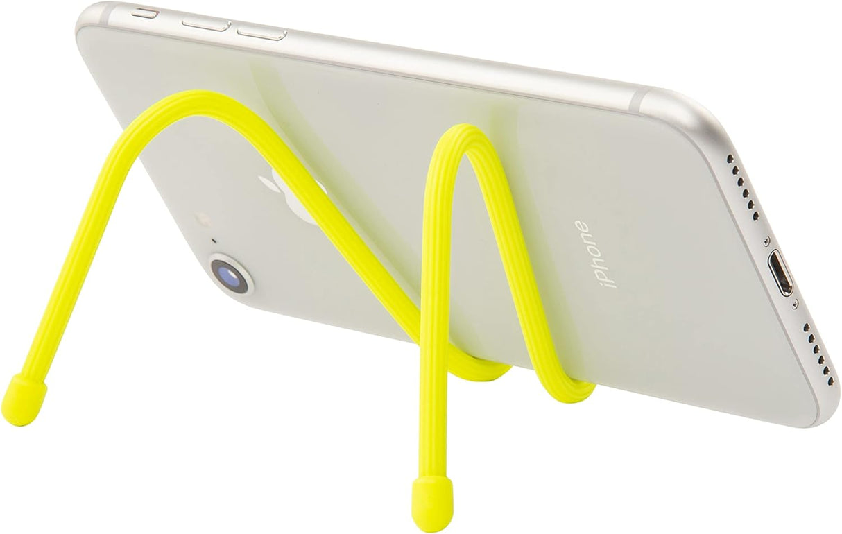 Example of use Nite-Ize Gear Tie bent into a phone stand