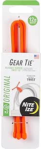 2 Orange Nite-Ize Gear Tie | 12" Reusable Rubber Twist Tie | 2 Pack