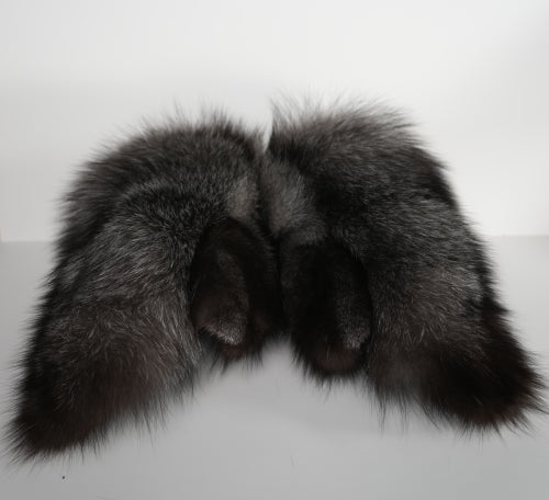 Women's Indigo Fur Mitts (Made in Canada)