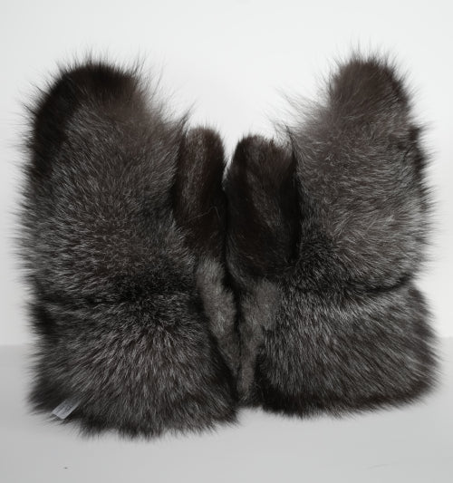 Women's Indigo Fur Mitts (Made in Canada)