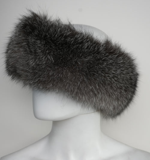 Indigo Fox Fur Headband Women's (Made in Canada)