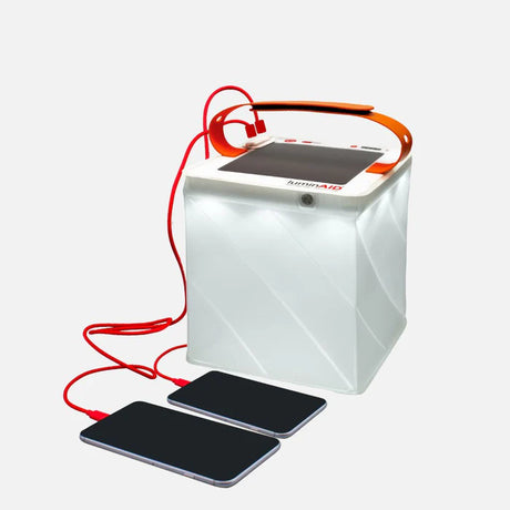 LuminAID SURVIVOR showing dual phone charging
