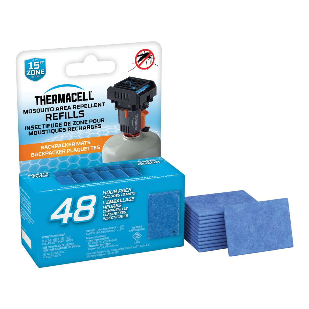 Thermacell Backpacker Mosquito Repeller 48 Hour Refill Mats (12 Mats)
