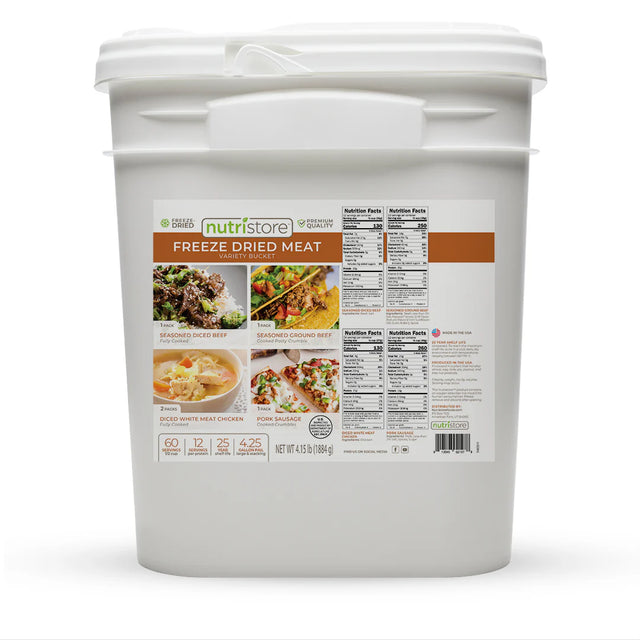 Nutristore Freeze dried meat variety bucket.