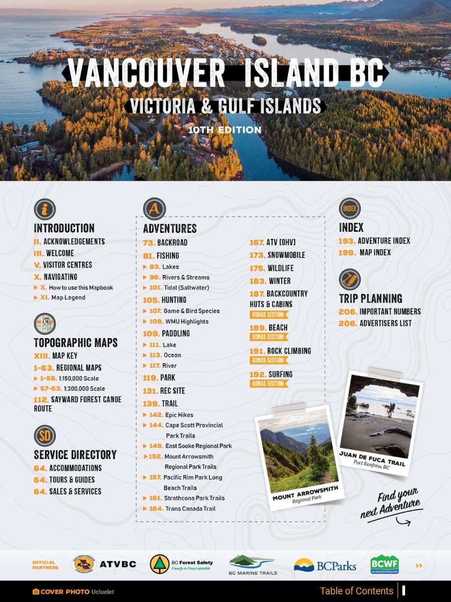 Vancouver Island BC - Victoria & Gulf Islands Backroad Mapbooks- 10th Edition | BRMB