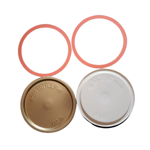 Tattler Seal-Loc Disposable WIDE Mouth Metal Lids With Rubber Rings