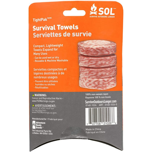 SOL - Tightpack Survival Towels