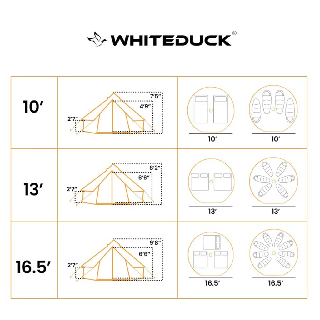 White Duck 13' Regatta Bell Tent | Fire Water Repellent | Beige