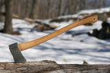 Hultafors Felling Axe forced into a tree log for later use.