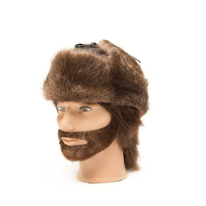 Beaver Fur Hat/ Leather Top