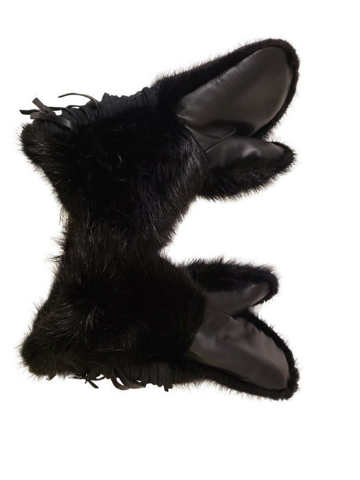 Men's - Black Beaver Fur Mitts (Made in Canada)