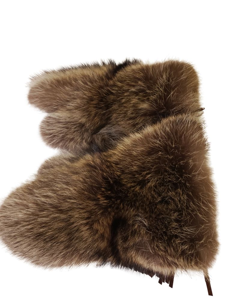 Men's Raccoons Fur Mitts (Made in Canada)