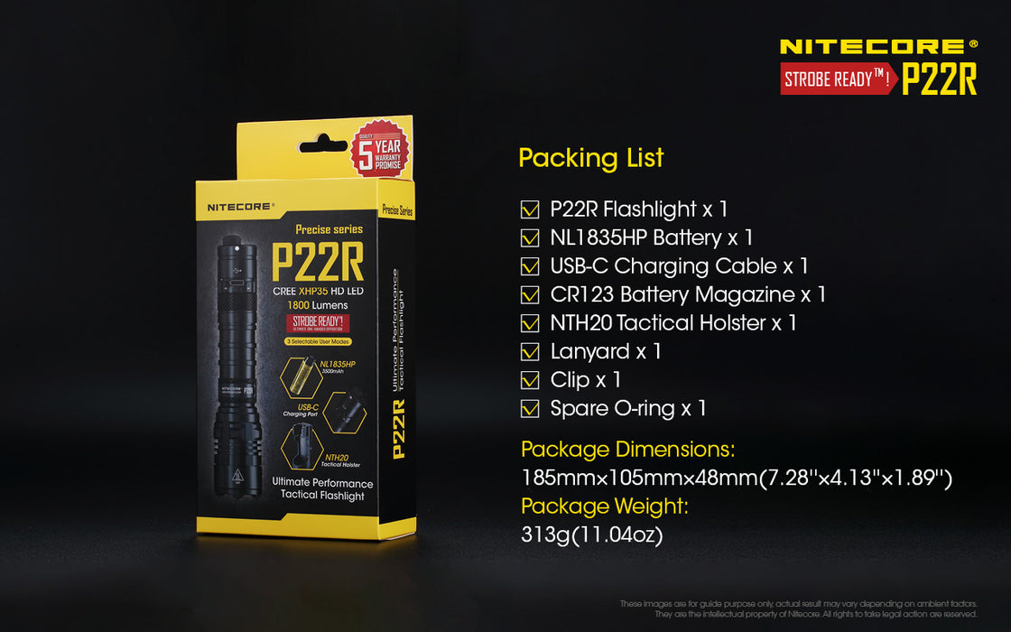Nitecore P22R Tactical Flashlight (USB-C)