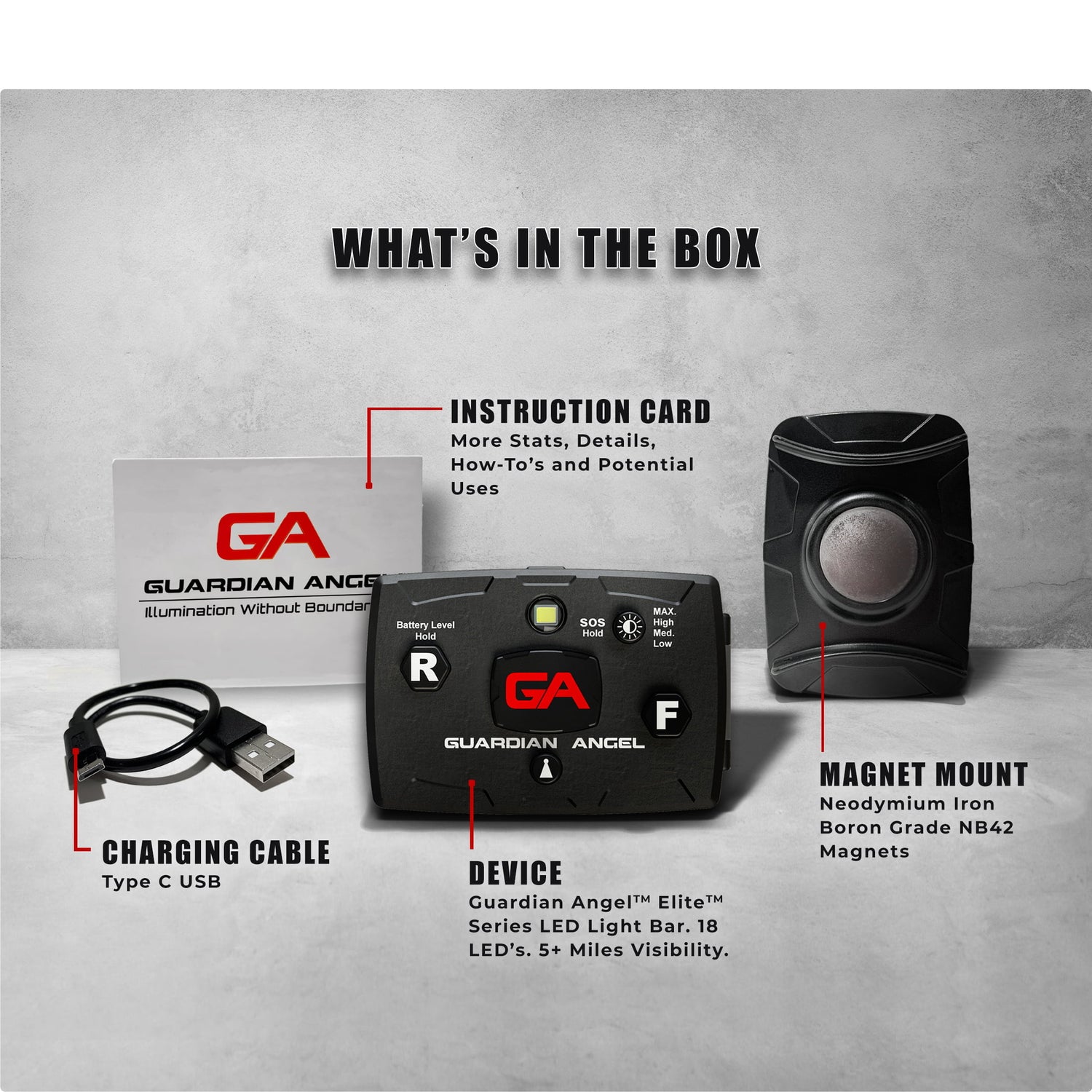 Guardian Angel Elite Series Personal Safety Light Bar (Red/Green)